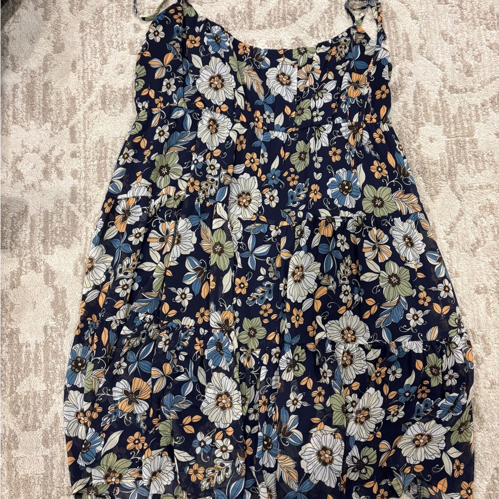All in Favor Navy Floral Dress